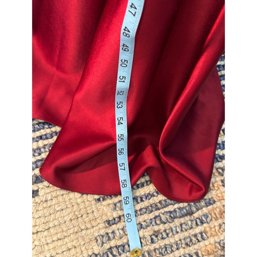 Alice + Olivia Ruby Red Satin Strapless High-Low Ruffle Gown Dress Size‎ 4 - Picture 13 of 16